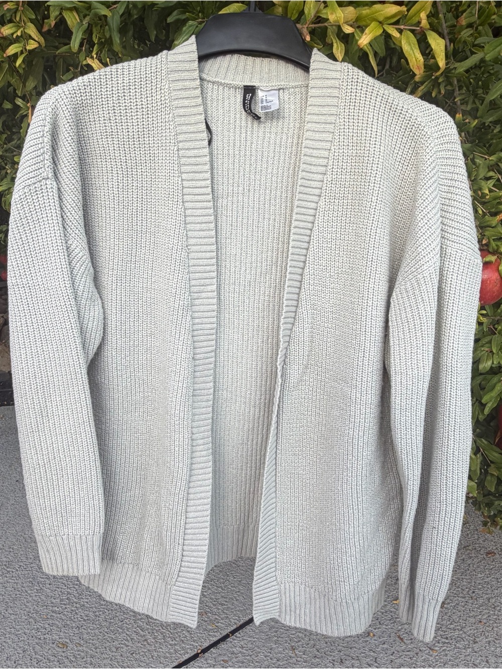 H&M Light Gray Men's Open-Front Cardigan